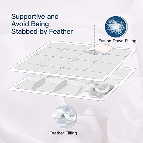 ELEMUSE Full Goose Down Feather Mattress Topper, Thick Feathered Pillow Top - Image 2