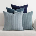 MIULEE Soft Corduroy Decorative Throw Pillow Covers Blue Navy Series 16x16 by MIULEE