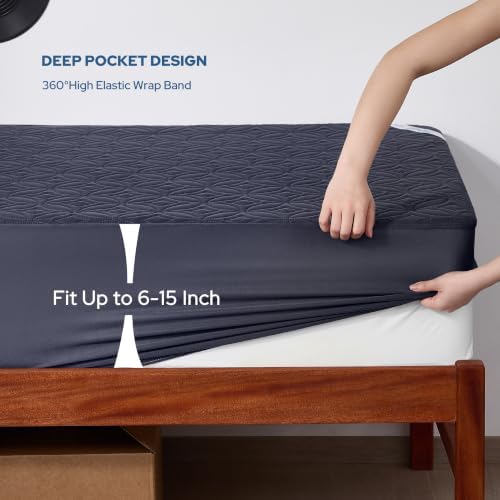 BEDLORE Waterproof Mattress Protector, Twin XL Size Mattress Pad - Image 4