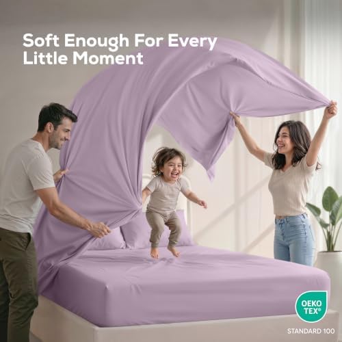 California King Sheets Set, 4 Pieces 16" Deep Pocket Bed Sheets - Image 5