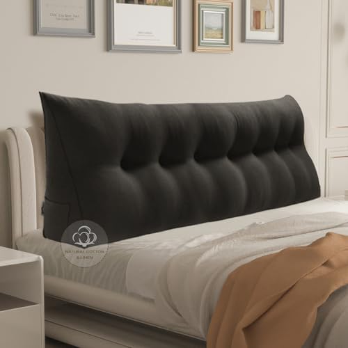 WOWMAX Wedge Headboard Pillow King Reading Pillow Sitting in Bed, Deep Grey by WOWMAX