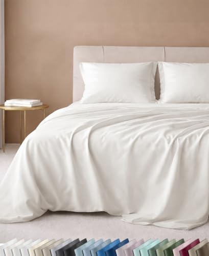 California Design Den Luxury 600 Thread Count Cal King Sheets, True Ivory by CaliforniaDesignDen