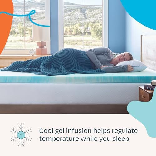 Linenspa 3 Inch Swirl Gel Memory Foam Mattress Topper, King Size – Cooling Gel - Image 2