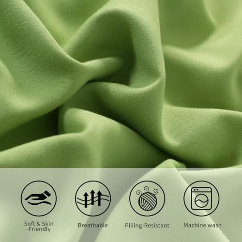 King Pillow Cases, 2 Pack, 20x40 in, Microfiber, Sage Green - Image 5