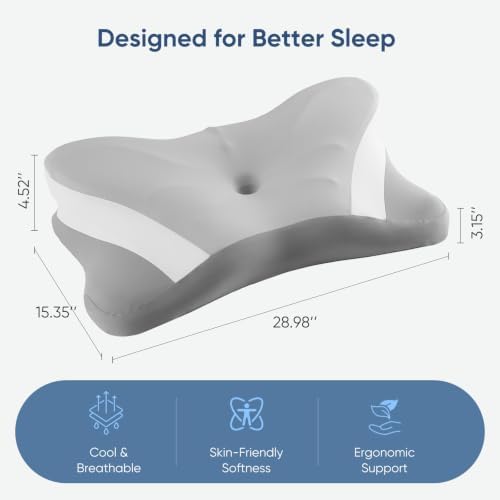 Sweetcrispy Cervical Pillow for Neck Pain Relief, Cooling Memory Foam - Image 2