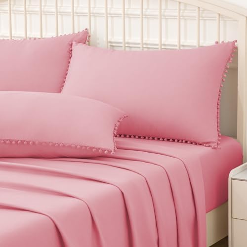 Pom Poms Pillow Shams Queen Size Set of 2, Soft Microfiber Shams Cover - Image 5