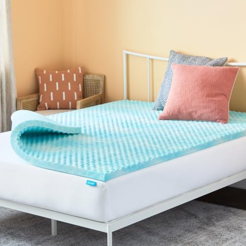 Linenspa 2 Inch Gel Memory Foam Mattress Topper – Egg Crate Style, Reversible by Linenspa