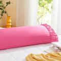 Vonty Hot Pink Ruffled Pillow Cases Set of 2, Body Size, 20x54 Inch by CreateCozyLife