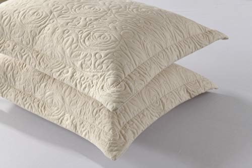 MarCielo 2-Piece Embroidered Pillow Shams, Decorative Microfiber Pillow Covers - Image 3