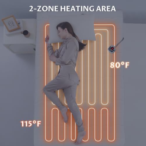 Multi-Zone Heated Mattress Pad Full, Quilted Surface, Preheat & Memory - Image 2