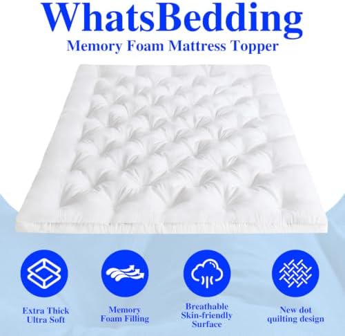 WhatsBedding 2 Inch Memory Foam Mattress Topper Queen Size - Image 4