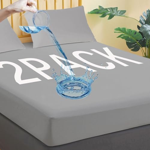Waterproof Mattress Protector Queen Size, 2 Pack Breathable Mattress Cover by JamRest
