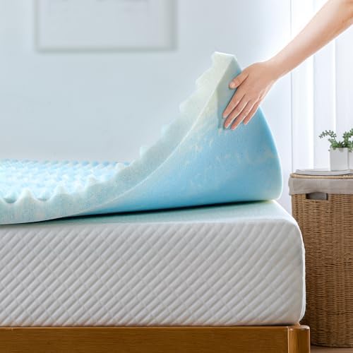 ZINUS 2 Inch Swirl Gel Cooling Memory Foam Mattress Topper, More Convenient by ZinusInc