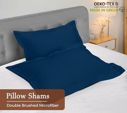 Royale Linens Microfiber Euro Size Pillow Shams Set of 2 - Image 3