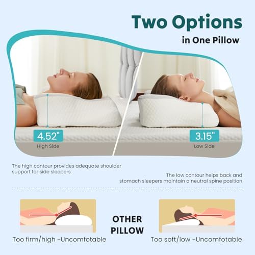 Sweetcrispy Cervical Pillow for Neck Pain Relief, Cooling Memory Foam - Image 4