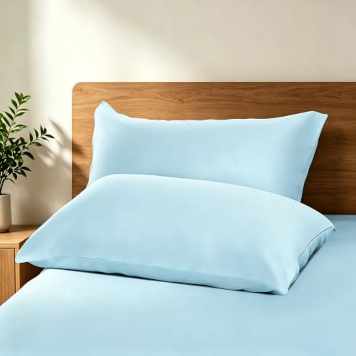 Bamboo Viscose Zipper Pillow Cases Queen Size Set of 2 - Image 5