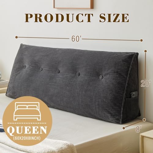 Wedge Headboard Pillow for Bed, Full Dorm Headboard Pillow Support for Sitting - Image 2