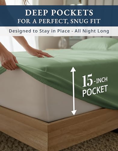 LANE LINEN Twin Sheets Set, 100% Egyptian Cotton Sateen, 1000 Thread Count - Image 5