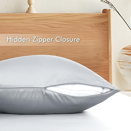 Bamboo Viscose Zipper Pillow Cases King Size Set of 2 - Image 6
