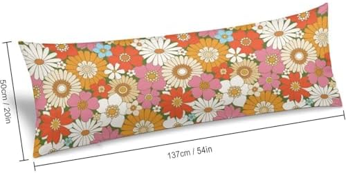 Groovy Flower Body Pillow Cover Bohemian Pillowcase - Image 2