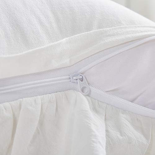 Mywinlle Off White Ruffle Decorative Throw Pillow Covers 20"x20" - Image 6
