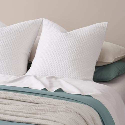PHF Ultra Soft Waffle Weave Euro Shams Pillow Covers, No Filling, 2 Pack 26" x - Image 6