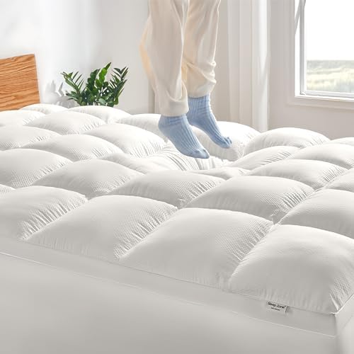 SLEEP ZONE Mattress Topper King Size, Extra Thick Fitted Mattress Pad by SLEEPZONELIFE