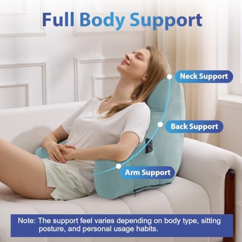IPYNBAP Back Pillow for Bed Sitting up, Reading Pillow, 20 Inch, Lake Blue - Image 3