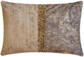 The HomeCentric Decorative Oblong Pillow Cover Ivory & Gold, Sequins Embroidered by TheHomeCentric