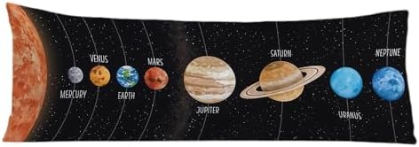 Space Nursery Body Pillow Covers 20x54, Space Room Decor Gifts by Exqcom