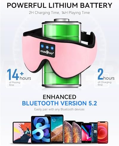MUSICOZY 3D Sleep Headphones Bluetooth 5.4 Sleep Mask - Image 4