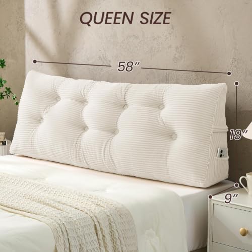 Sasttie Headboard Pillow Queen, Bed Wedge Pillow Headboard - Image 2