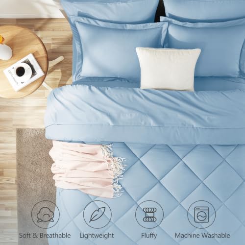 CozyLux Twin XL Comforter Set 68"x88" Baby Blue - Image 2