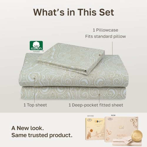 California Design Den 100% Cotton Sateen Twin Size Bed Sheets Set - Image 3