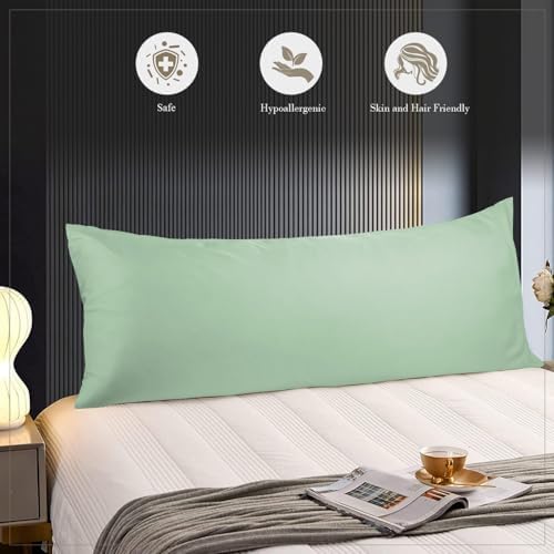 WishSmile Body Cooling Pillowcase Long Pillow Case Breathable Cool Silky Soft - Image 3
