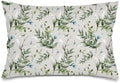 Floral Spring Throw Pillow Cases Queen Size Set of 2, Leaves Sage Green Pillow by Unknown