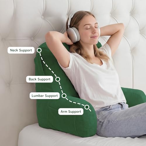 Reading Pillow for Bed, Back Pillow for Bed Sitting Up, Lumbar Support Pillow - Image 5
