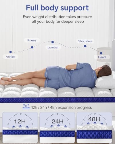 BEDELITE King Mattress Topper, Pillow Top Mattress Pad Bed Cover 2 Inch - Image 4