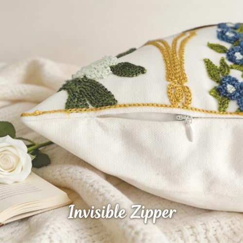 Alysheer Floral Embroidered Throw Pillow Cover 18"x18" - Image 5