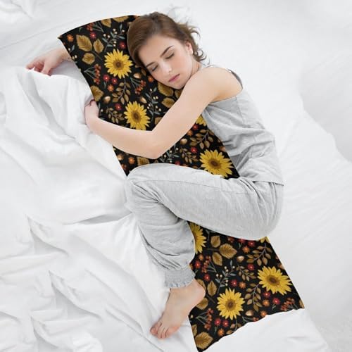 Floral Body Pillow Cover Sunflower Pillowcase - Image 7