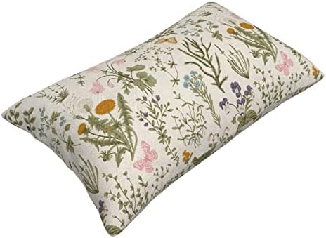 AEIOAE Spring Pillow Covers 12x20 Inch Set of 2, Sage Green Wild Flower Plant - Image 6
