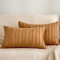 JELLYMONI Rust Striped Tufted Pillowcases 12"x 20" by JELLYMONI