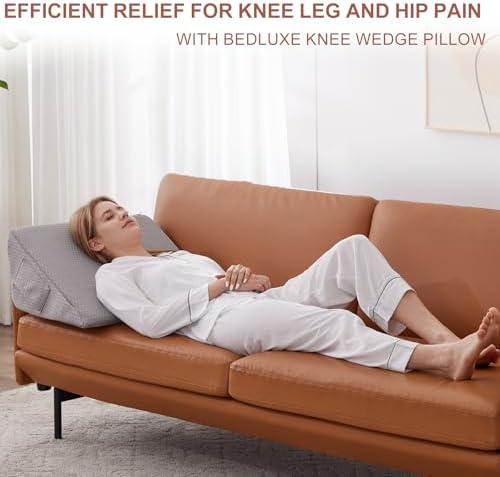 Bedluxe Knee Wedge Pillow, Memory Foam Leg Pillow Knee Pillow - Image 5