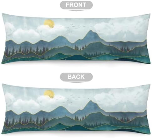 Mountain Peaks Body Pillow Cover Forest Pillowcase - Image 3