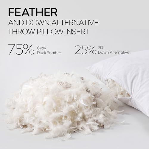 Feather Throw Pillow Inserts Set of 4, Soft Fluffy Square 18 x 18 Inches - Image 6