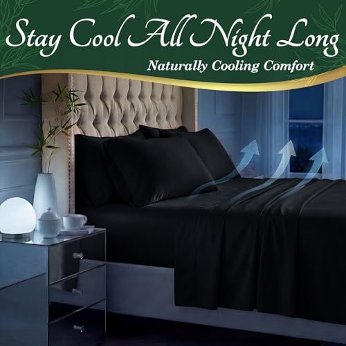 DECOLURE 100% Viscose Derived from Bamboo Sheets Full Size, Luxury 6 Pc Set - Image 3