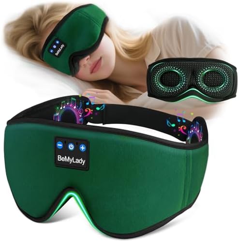 Sleep Mask with Bluetooth Headphone, 100% Blackout, Zero Eye Pressure by BeMyLady
