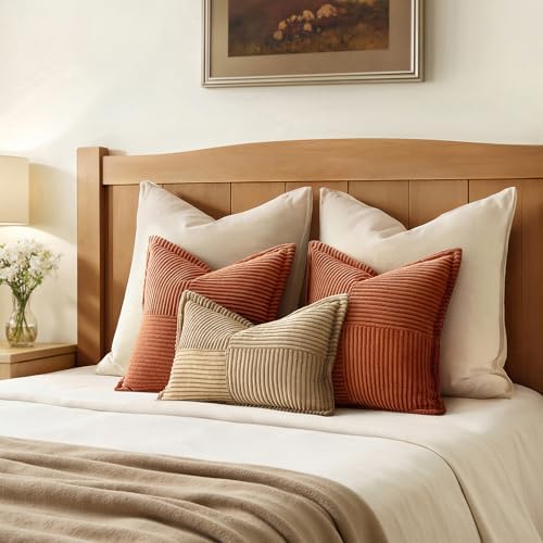 MIULEE Fall Rust Decorative Eruo Sham Throw Pillow Covers 24x24 Inch - Image 3