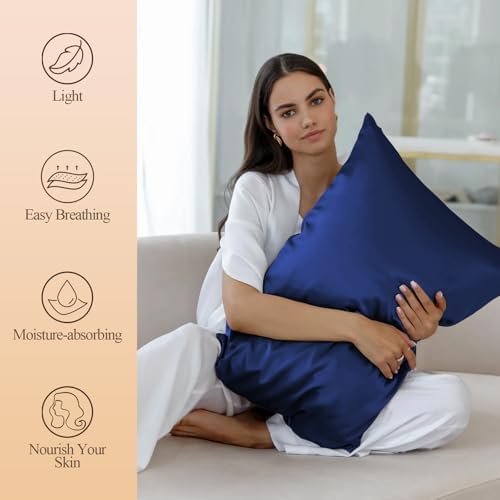 Silk Like Satin Pillowcase Standard Size, 2 Pack, 20x26 Inches - Image 2