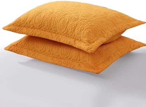 MarCielo 2-Piece Embroidered Pillow Shams, Decorative Microfiber Pillow Covers - Image 3